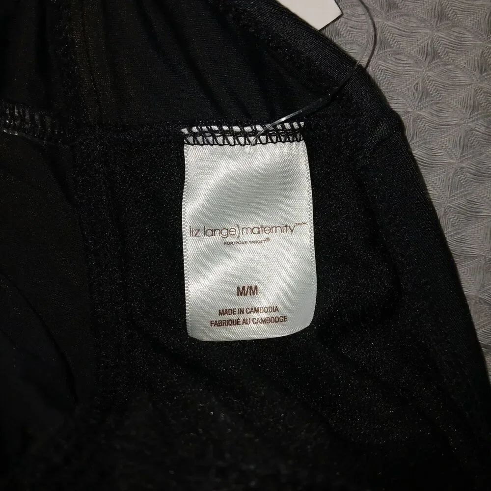 NWT LIZ LANGE Womens M Maternity Swim Tankini Braided Black Top ONLY Molded Cups